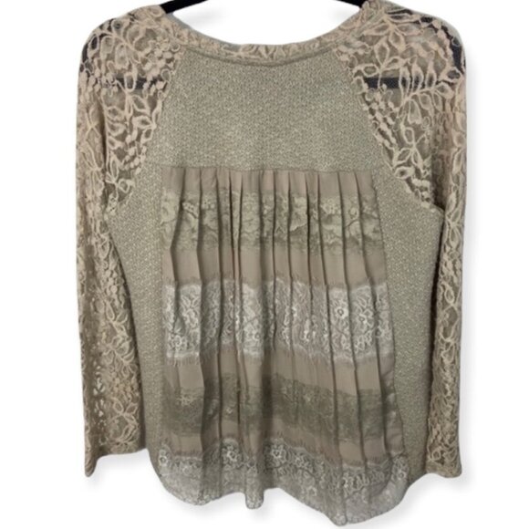 Anthropologie Rosanella Feather Lace Pullover One September Pleated Back Sweater - Picture 4 of 8